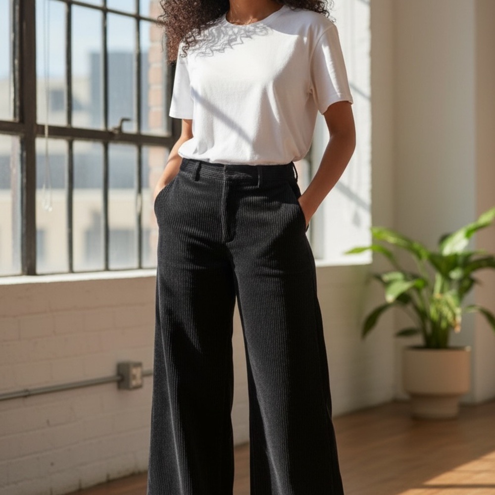 Banana Republic Black Wide-Leg Pants